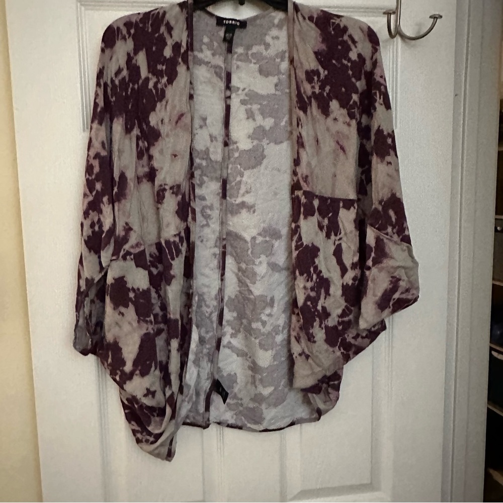torrid tie dye cardigan shawl m/l
